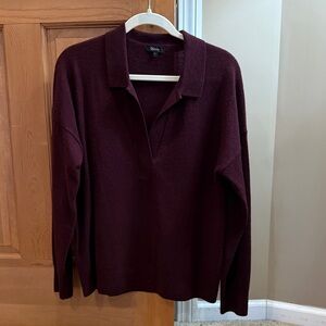 Quince Cashmere Deep Burgundy Polo Sweater - never worn!